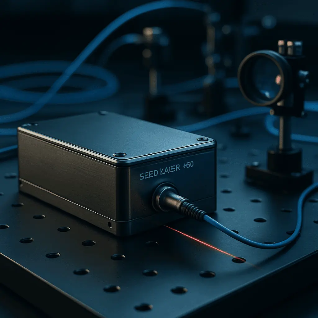 Seed Laser Pro 1550 nm narrow linewidth fiber laser for coherent LiDAR system in optical lab setup